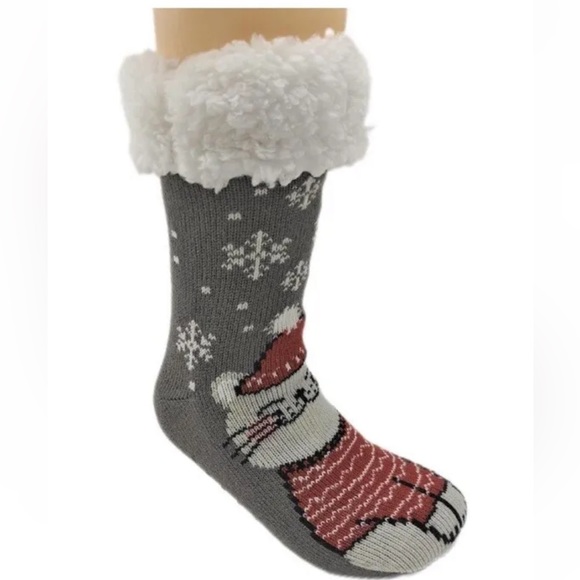 Lined Warm Cat and Snowflake Slipper Socks - Picture 7 of 7